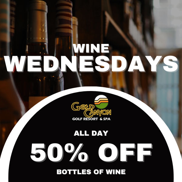 1/2 off bottles of wine on Wednesdays!